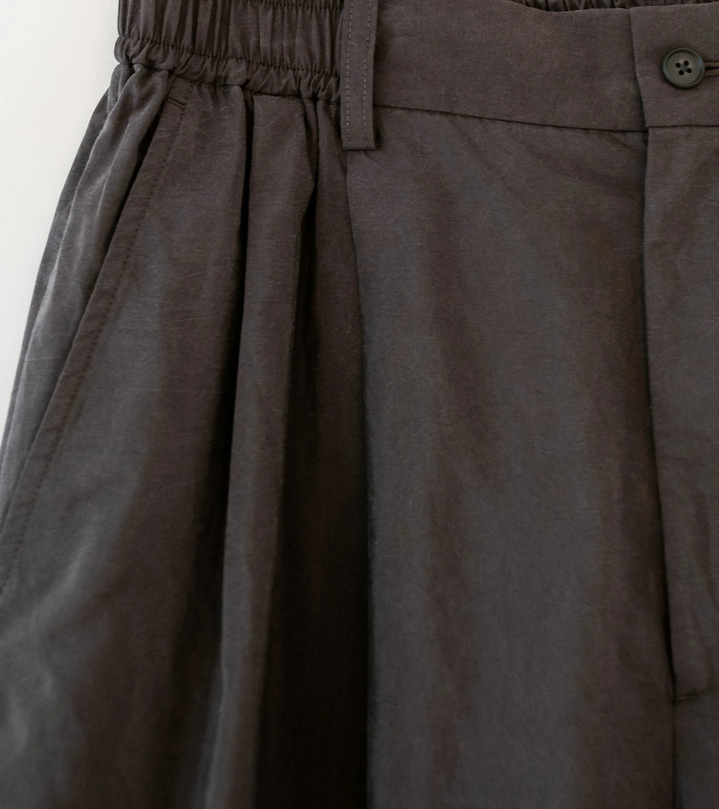 Stein 'Silk Nylon Easy Short Trousers' (Charcoal Brown) - Image 2