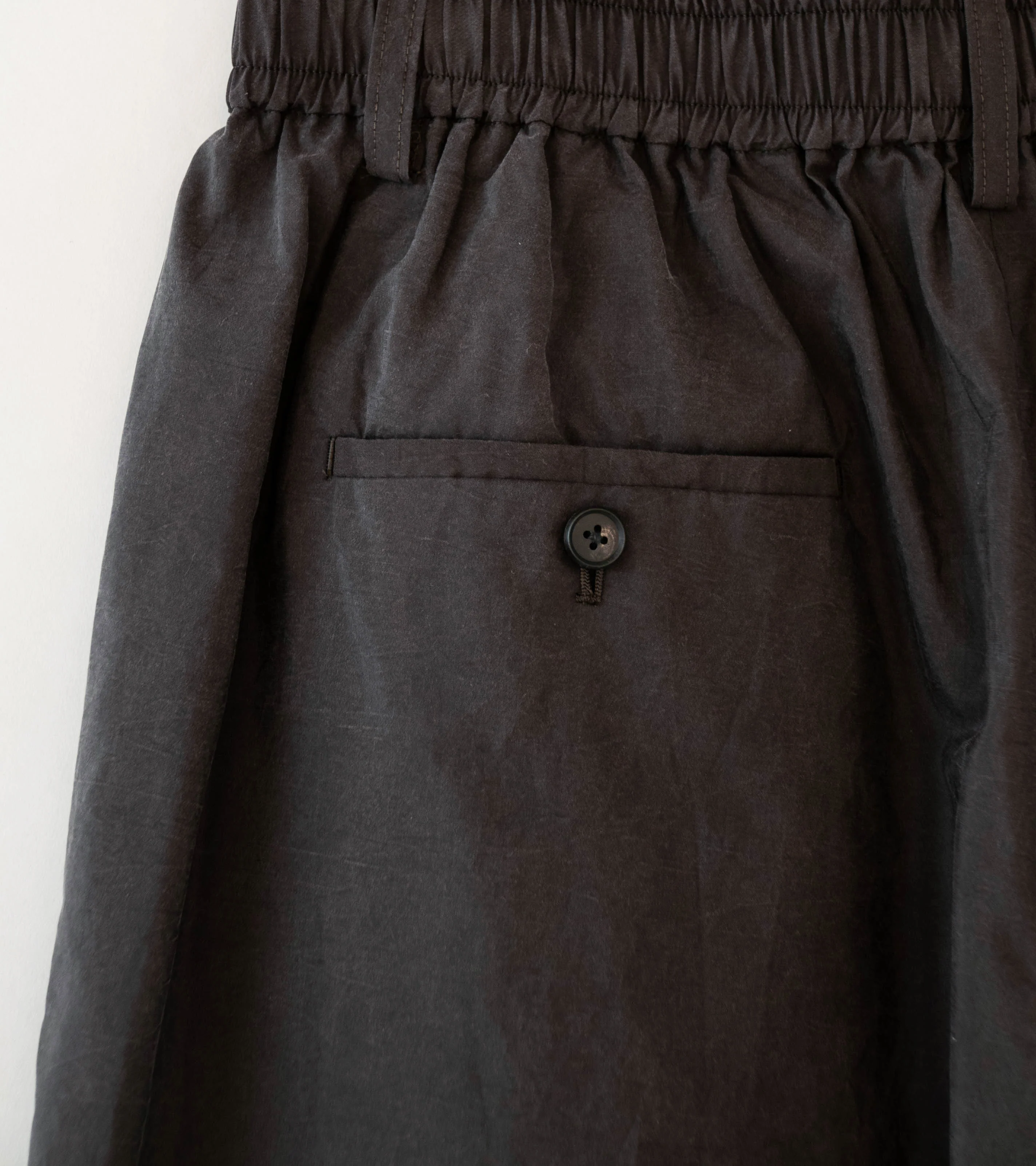 Stein 'Silk Nylon Easy Short Trousers' (Charcoal Brown) - Image 5