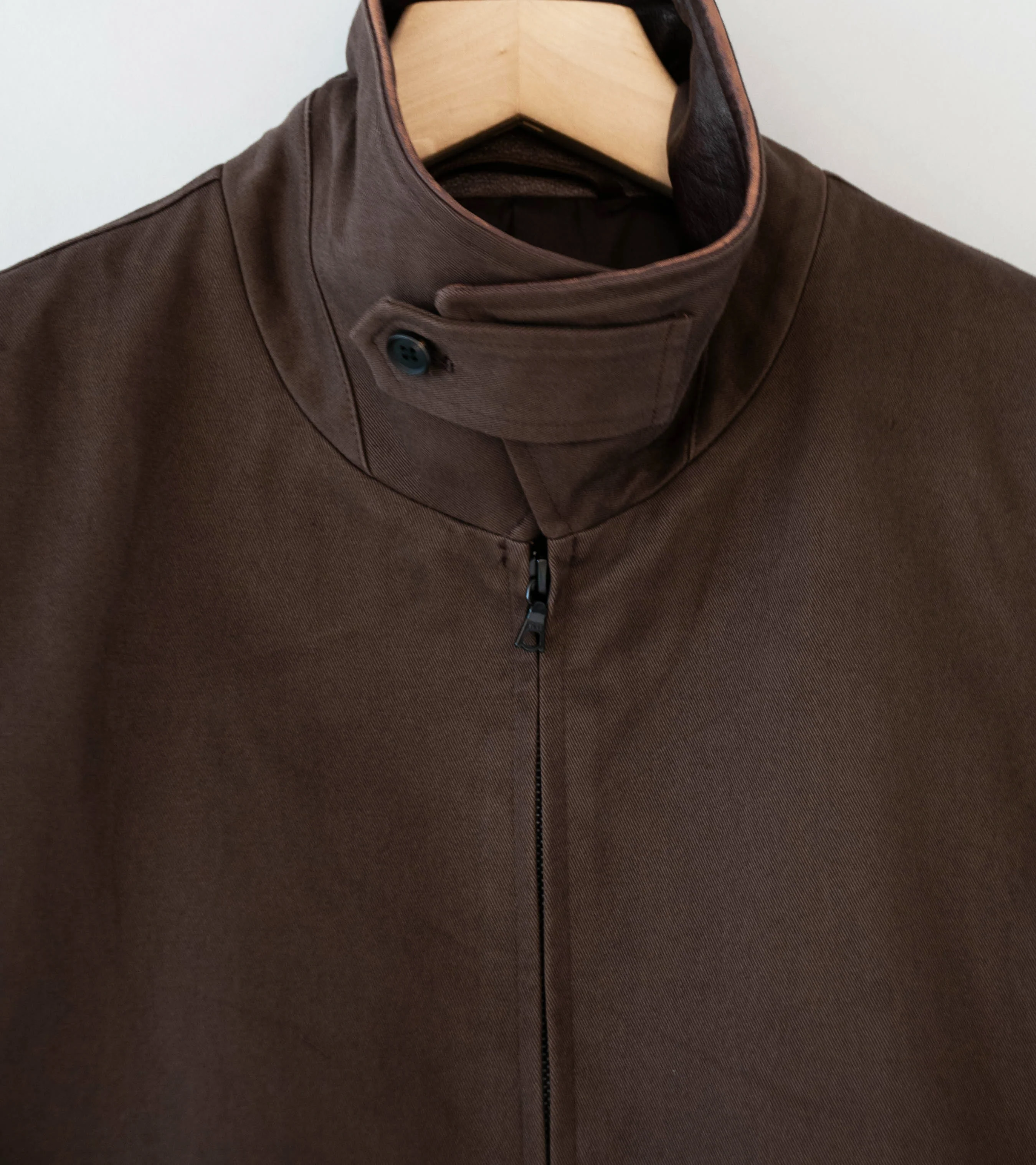 Stein 'Sulfur Dyed Brushed Chino Zip Jacket' (Brown) - Image 7