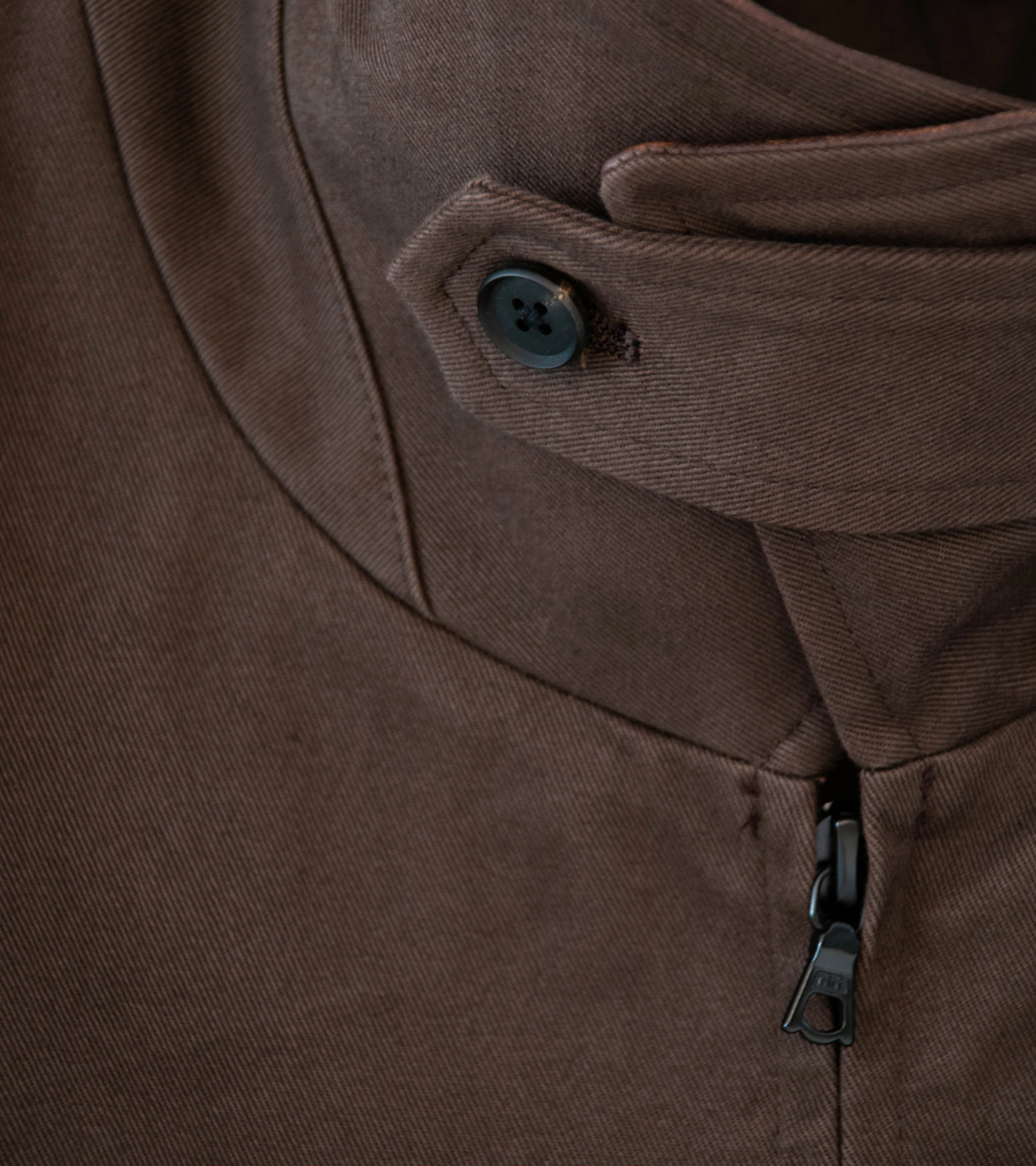 Stein 'Sulfur Dyed Brushed Chino Zip Jacket' (Brown) - Image 8
