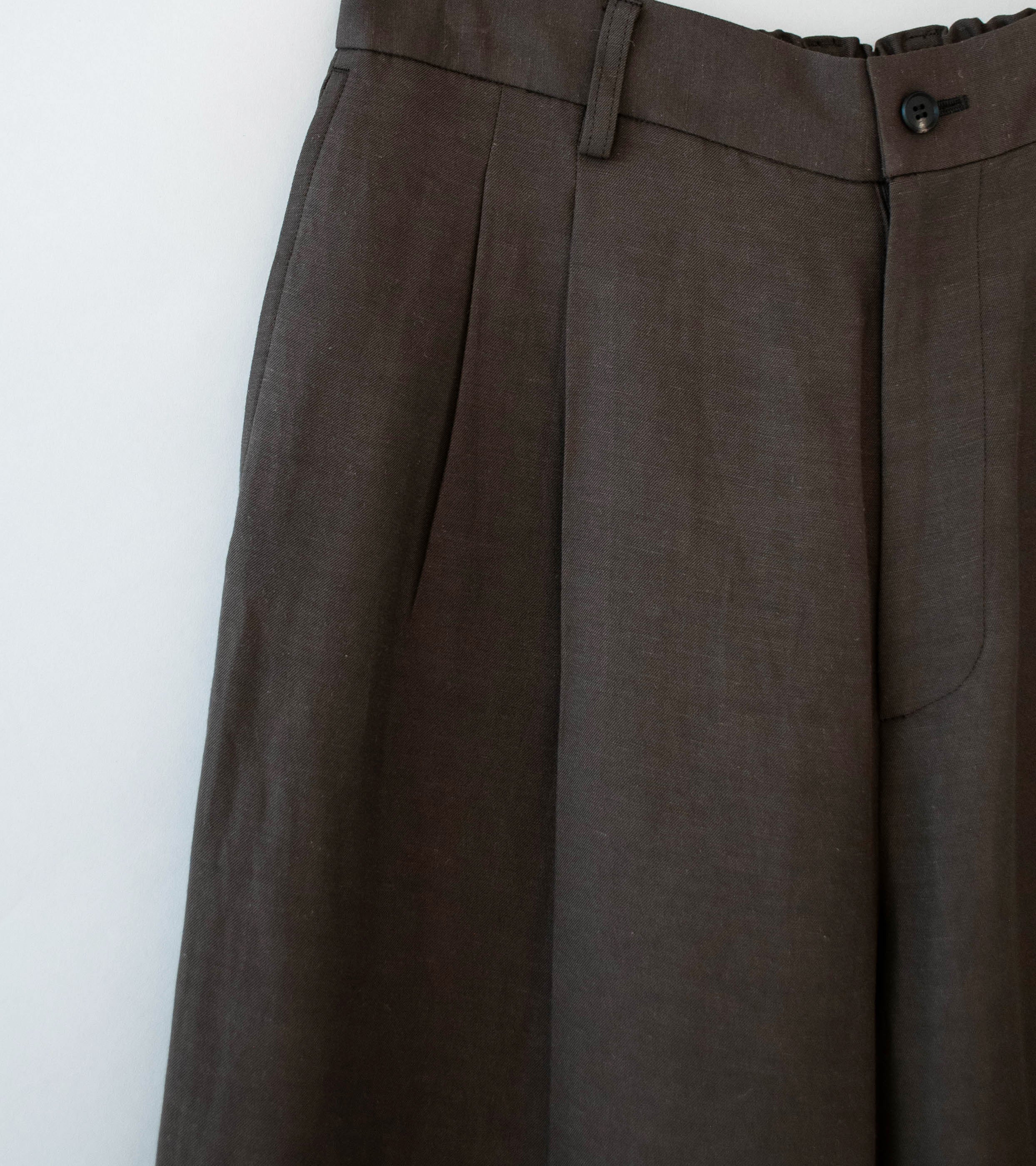 Stein 'Vis/Li/Ra Easy Long Wide Trousers' (Khaki Brown) - Image 2